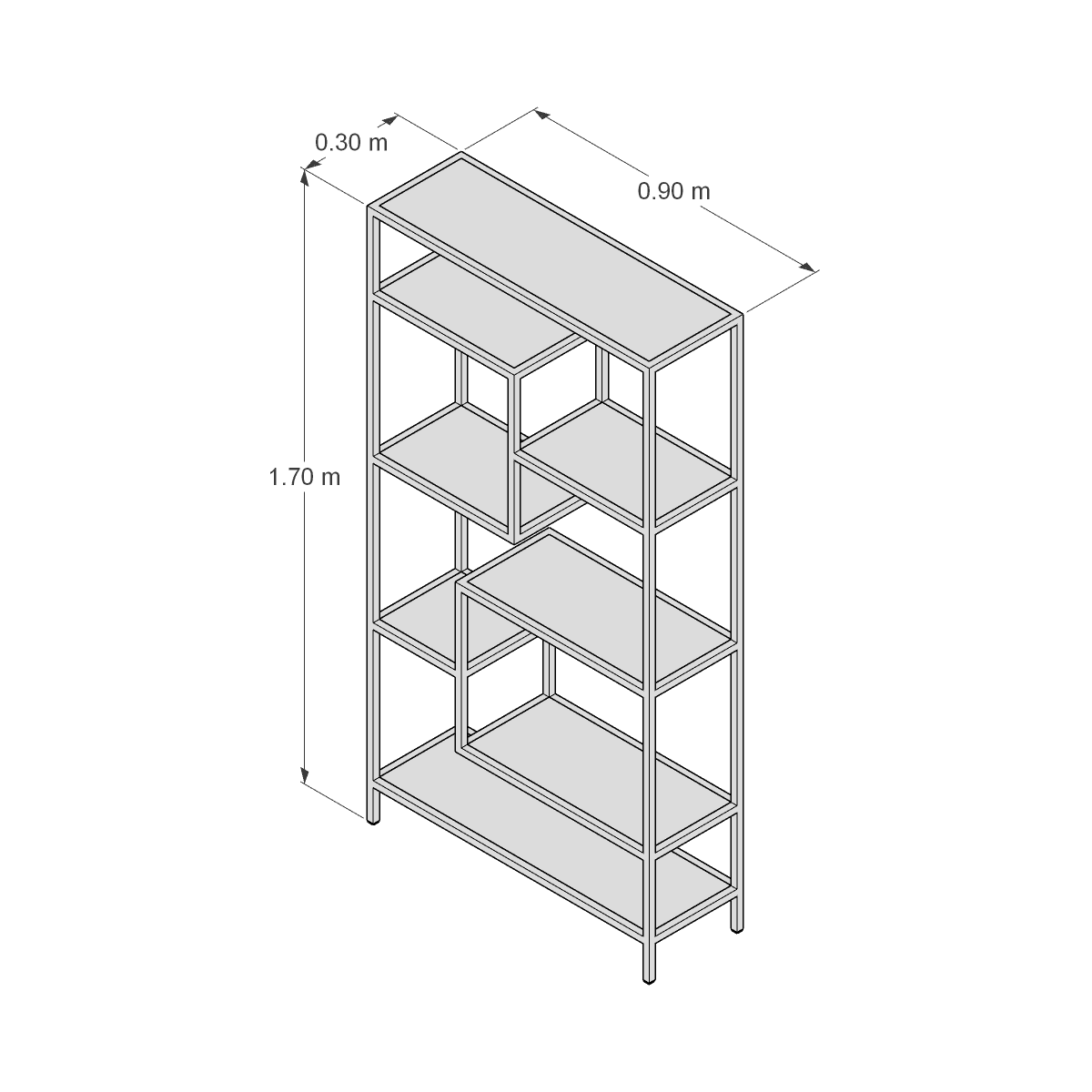 Estante para sala moderna y pequeña - Estante Allen - Visso Home